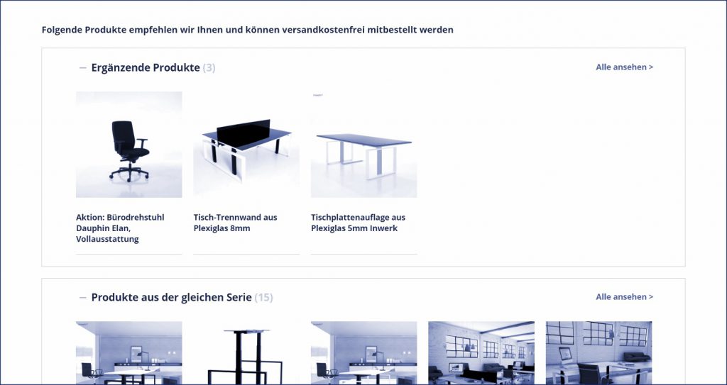 Cross-Selling Beispiel des Büromöbelanbieters inwerk-bueromoebel.de